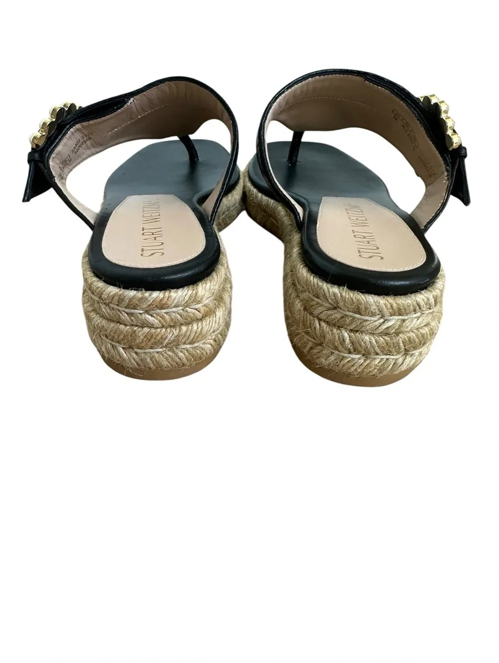 Stuart Weitzman Pearl Buckle Espadrille Sandal